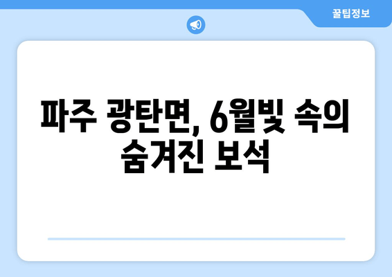 파주 광탄면, 6월빛 속의 숨겨진 보석