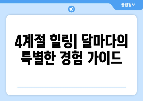 4계절 힐링| 달마다의 특별한 경험 가이드