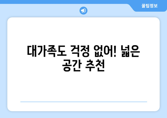 대가족도 걱정 없어! 넓은 공간 추천