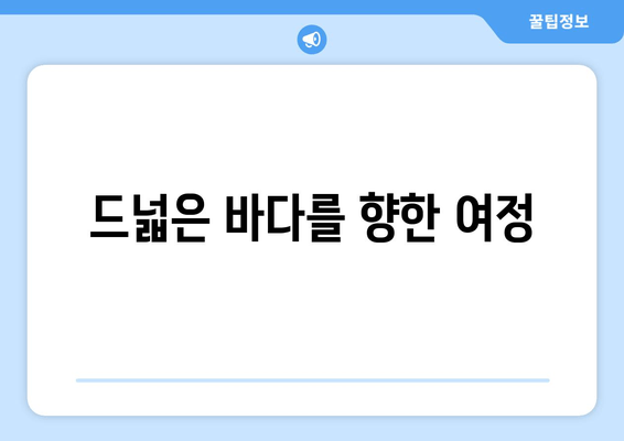 드넓은 바다를 향한 여정