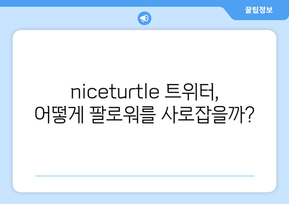 niceturtle 트위터 브랜딩 전략 분석| 성공적인 팔로워 확보를 위한 5가지 팁 | 소셜 미디어 마케팅, 브랜드 홍보, 트위터 전략