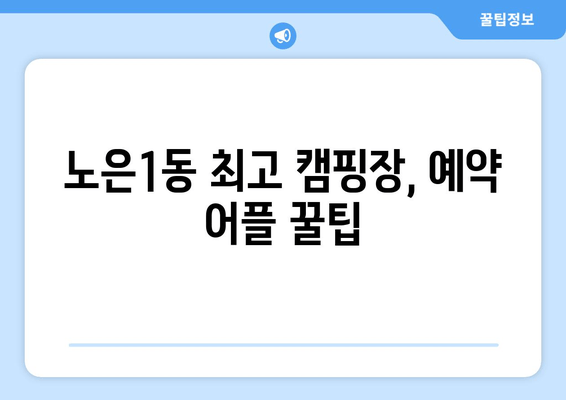 노은1동 최고 캠핑장, 예약 어플 꿀팁