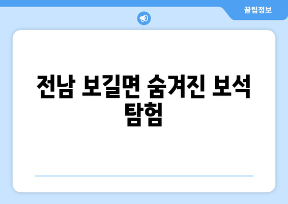 전남 보길면 숨겨진 보석 탐험