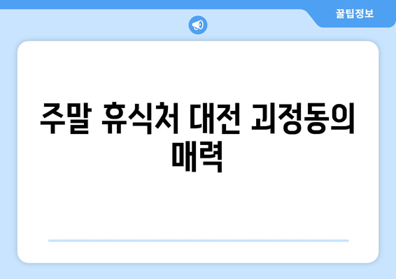 주말 휴식처 대전 괴정동의 매력