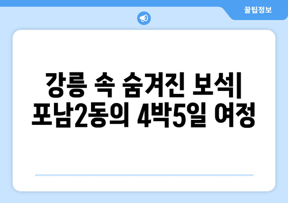 강릉 속 숨겨진 보석| 포남2동의 4박5일 여정