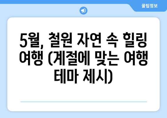 5월, 철원 자연 속 힐링 여행 (계절에 맞는 여행 테마 제시)