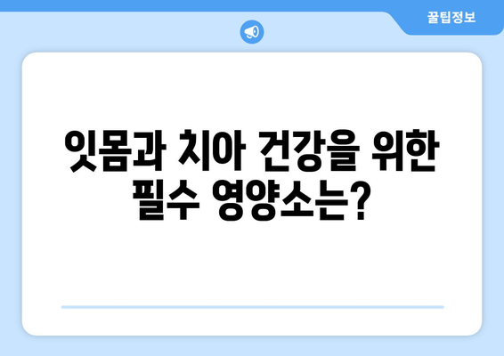 잇몸 건강과 치아 건강, 한 번에 잡는 영양제 선택 가이드 | 잇몸 건강, 치아 건강, 영양제 추천