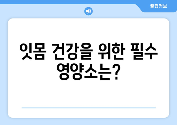 잇몸 내려앉음, 영양제로 개선할 수 있을까? | 잇몸 건강, 필수 영양소, 추천 영양제