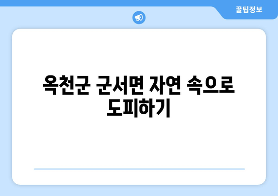 옥천군 군서면 자연 속으로 도피하기