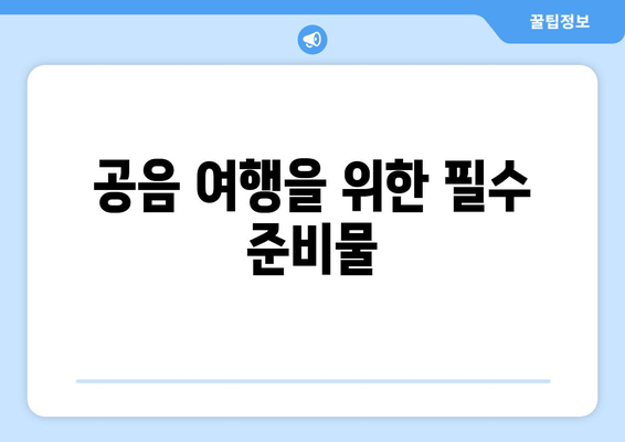 공음 여행을 위한 필수 준비물