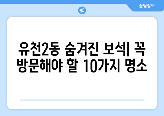 유천2동 숨겨진 보석| 꼭 방문해야 할 10가지 명소