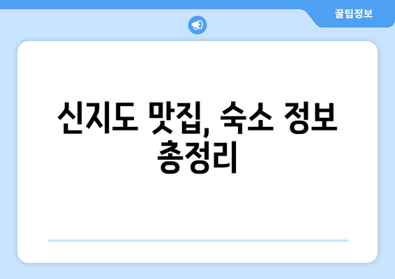 신지도 맛집, 숙소 정보 총정리