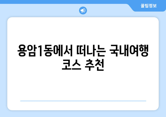 용암1동에서 떠나는 국내여행 코스 추천