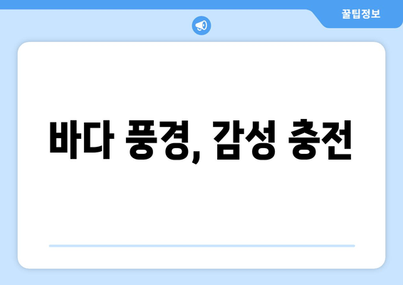 바다 풍경, 감성 충전