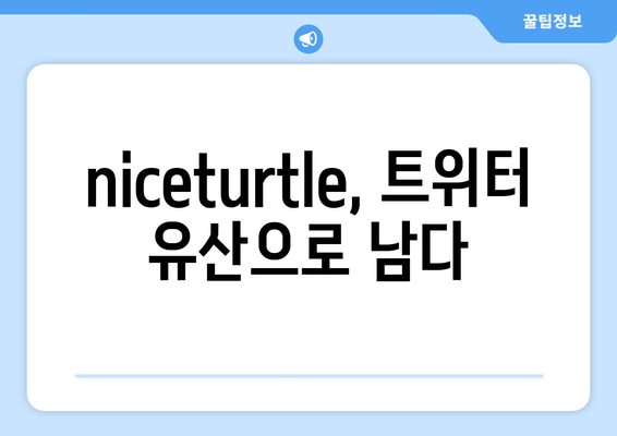 niceturtle 트위터의 유산| 트윗이 남긴 영향 | 밈, 커뮤니티, 그리고 변화