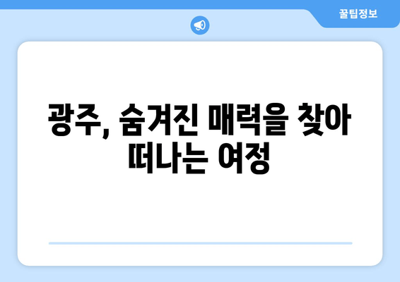 광주 여행 완벽 가이드| 코스, 캠핑, 맛집, 카페 정보 한눈에! | 광주시 여행 플래너, 여행 정보, 추천 코스