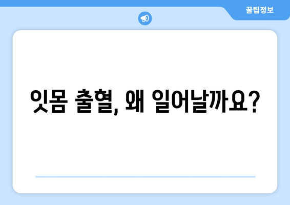 갑자기 잇몸에서 피가 났을 때? 당황하지 말고, 정확한 대처법 알아보세요! | 치은 출혈 원인, 응급 처치, 예방법