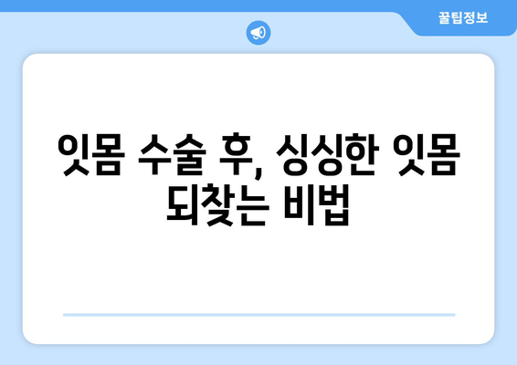 잇몸 수술 후 싱싱한 잇몸 되찾기| 알아야 할 모든 것 | 잇몸 수술, 잇몸 건강, 회복 가이드