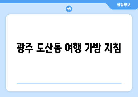 광주 도산동 여행 가방 지침