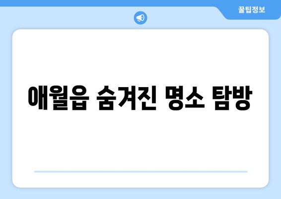 애월읍 숨겨진 명소 탐방