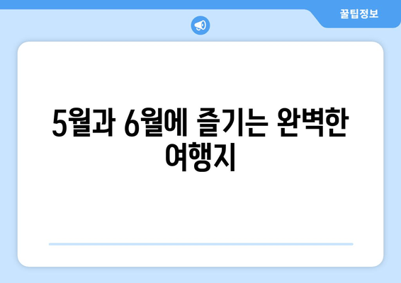 5월과 6월에 즐기는 완벽한 여행지