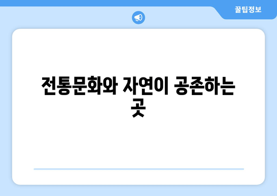 전통문화와 자연이 공존하는 곳