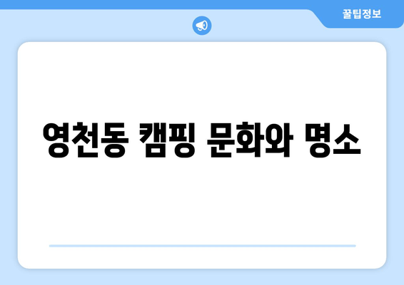 영천동 캠핑 문화와 명소