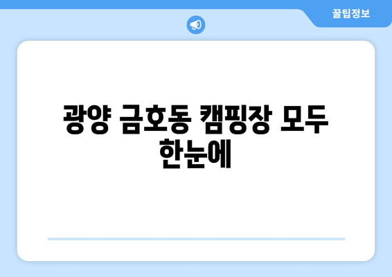 광양 금호동 캠핑장 모두 한눈에