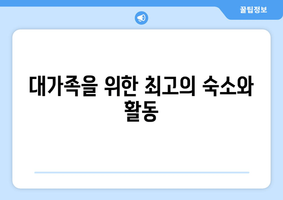 대가족을 위한 최고의 숙소와 활동