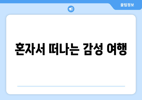 혼자서 떠나는 감성 여행