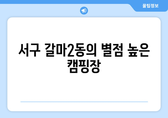 서구 갈마2동의 별점 높은 캠핑장