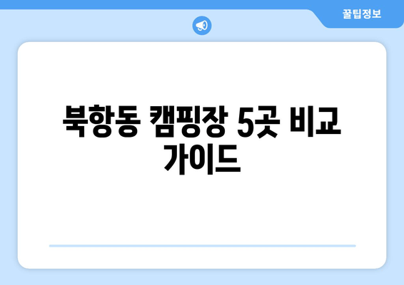 북항동 캠핑장 5곳 비교 가이드