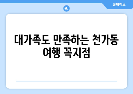 대가족도 만족하는 천가동 여행 꼭지점