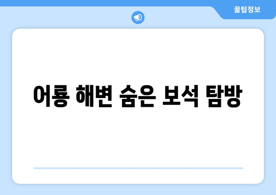 어룡 해변 숨은 보석 탐방