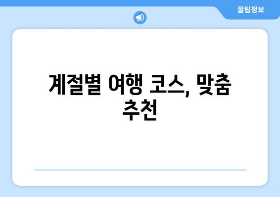 계절별 여행 코스, 맞춤 추천