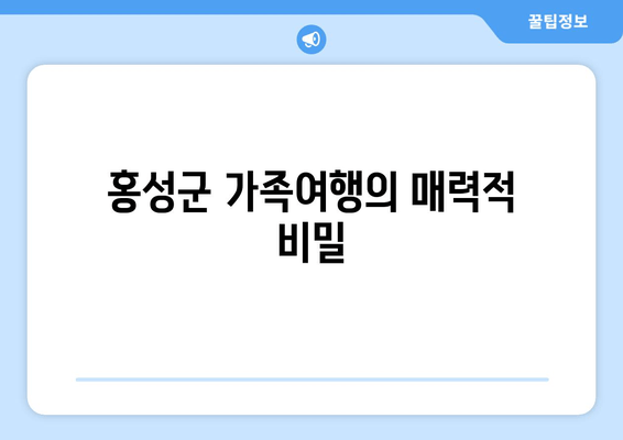 홍성군 가족여행의 매력적 비밀