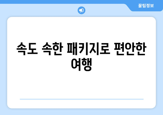 속도 속한 패키지로 편안한 여행