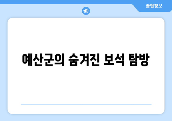 예산군의 숨겨진 보석 탐방