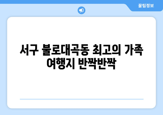 서구 불로대곡동 최고의 가족 여행지 반짝반짝