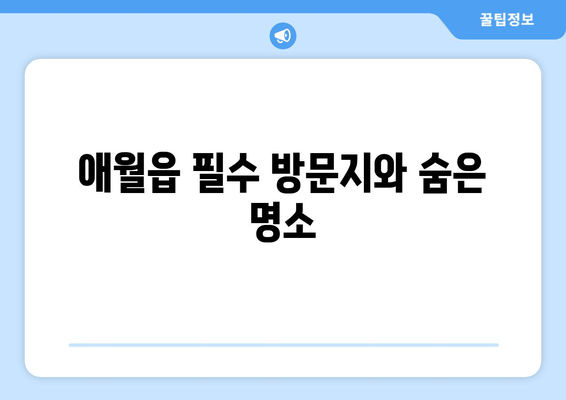 애월읍 필수 방문지와 숨은 명소