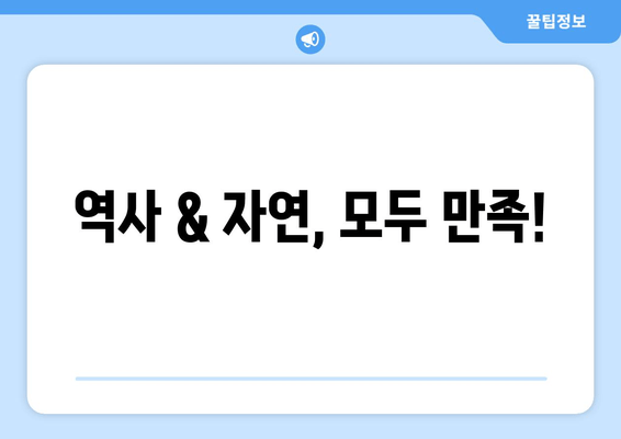 역사 & 자연, 모두 만족!