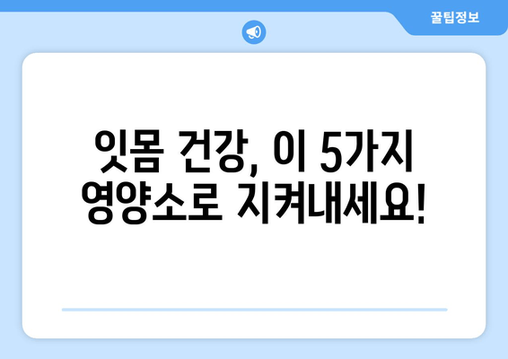 잇몸 건강 지키는 영양제| 잇몸 염증 예방에 효과적인 5가지 영양소 | 잇몸 염증, 건강, 영양제, 비타민