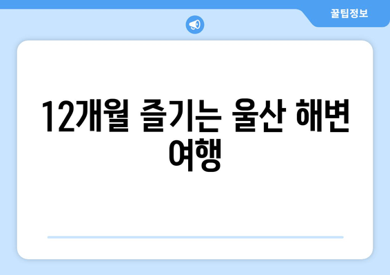 12개월 즐기는 울산 해변 여행