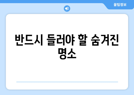 반드시 들러야 할 숨겨진 명소