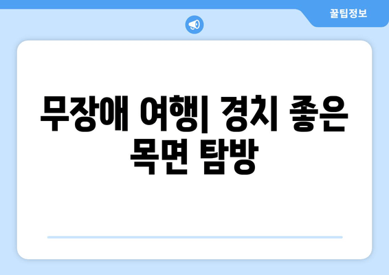 무장애 여행| 경치 좋은 목면 탐방