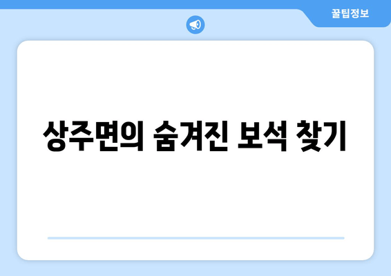 상주면의 숨겨진 보석 찾기