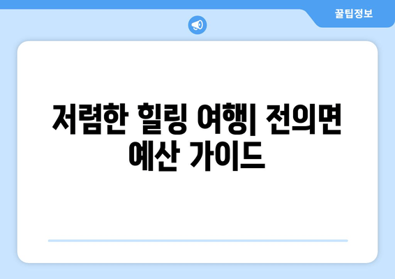 저렴한 힐링 여행| 전의면 예산 가이드