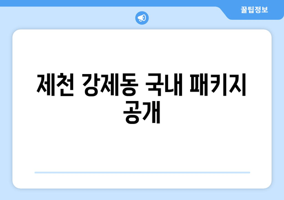 제천 강제동 국내 패키지 공개