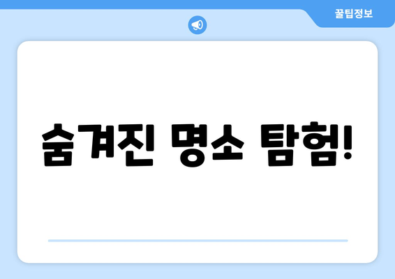 숨겨진 명소 탐험!