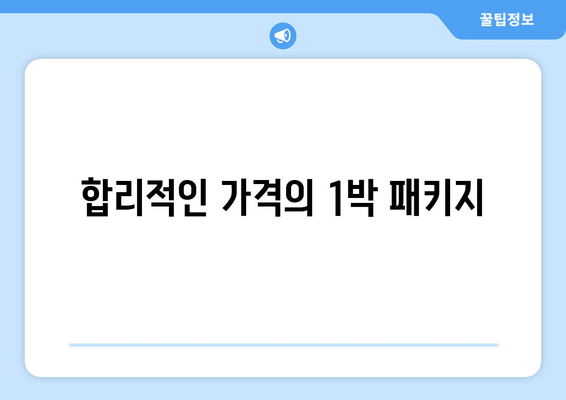 합리적인 가격의 1박 패키지